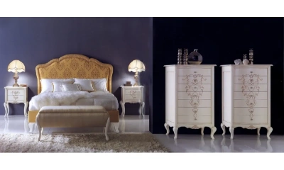 Спальня Giorgio Casa Memorie Veneziane K25 (кровать, тумба прикроватная 2 шт, комод, банкетка)