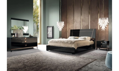 Комплект мебели в спальню Alf Group Mont Noir (Кровать 180x200, комод, 2 тумбы)