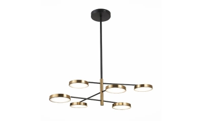 SL1605.413.06 Светильник подвесной ST-Luce Черный/Латунь, Белый LED 6*7,5W 3000K