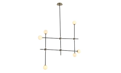 SL429.403.06 Светильник подвесной ST-Luce Черный, Золото/Белый G9 6*5W