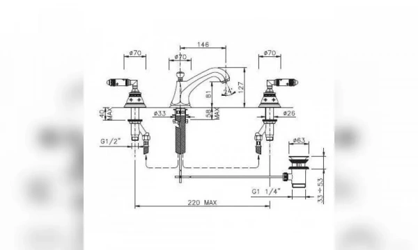 Смеситель Для Раковины Nicolazzi Teide Four 1908Bz45 Бронза