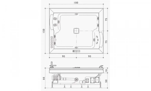 Акриловая Ванна Jacuzzi Aura Plus 185X155 9443-731A