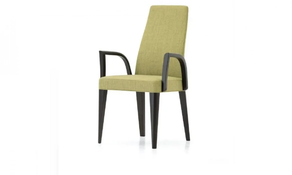 Стул С Подлокотниками На Каркасе Из Массива Древесины Обитый Тканью Brenda, Potocco - фото 1