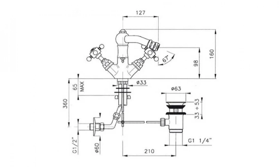 Смеситель Для Биде Nicolazzi Half Dome 1434Bz70 - фото 2