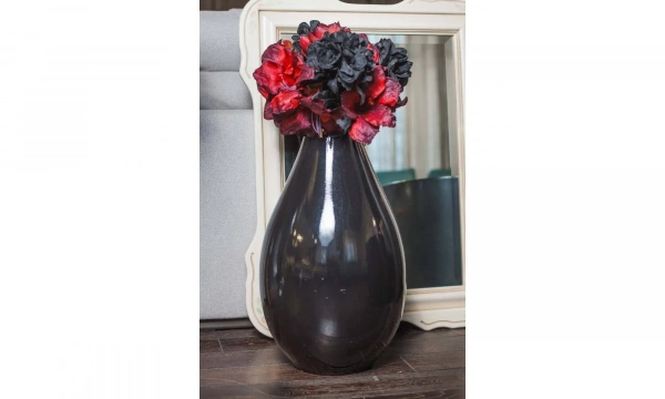 Unico Italia Ваза H.65 Ceramica Nero Lucido