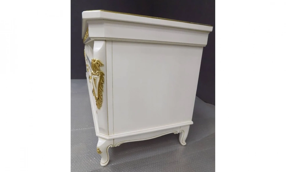 Vaccari Cav.Giovanni Гостиная: Витрина -2Шт, Тумба Тв, Ж. Столик Bianco Antico/Oro - фото 4