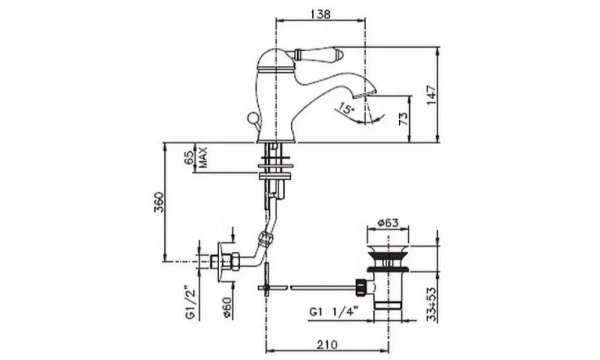 Смеситель Для Раковины Nicolazzi El Capitan 3402Go75