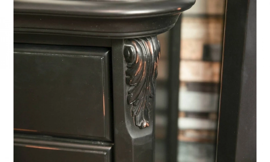 Nocturne Комод Высокий 6 Ящиков Черный Со Старением 61/47/108 - фото 4