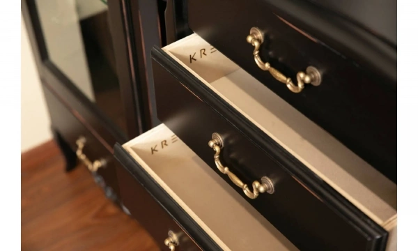 Nocturne Комод Высокий 6 Ящиков Черный Со Старением 61/47/108