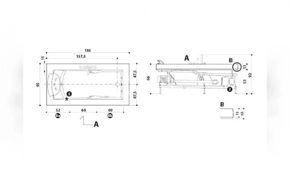 Акриловая Ванна Jacuzzi Aura 185X95 9443-734 - фото 2