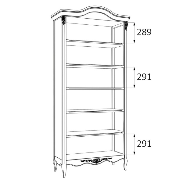 Книжный шкаф Романтик Голд KREIND 184520034