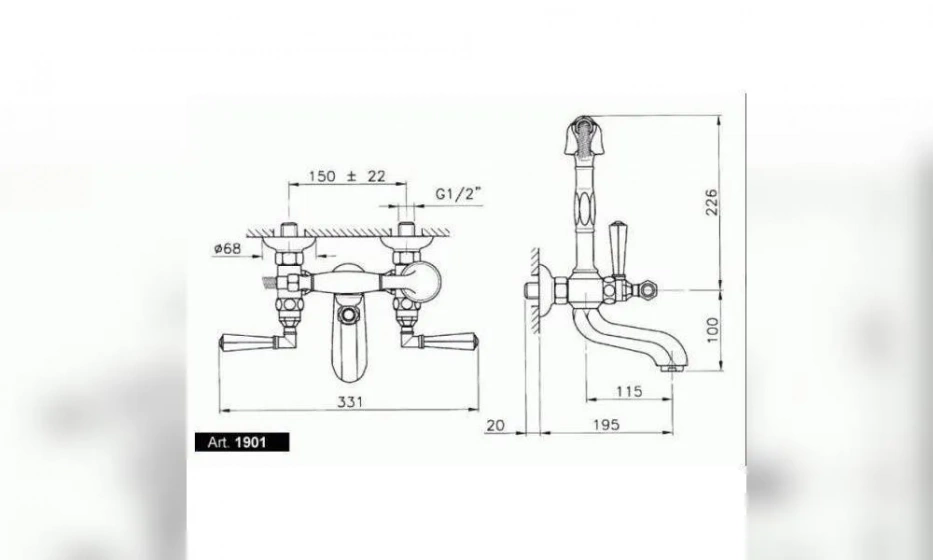 Смеситель Для Ванны Nicolazzi Teide Metal 1901Bz05 Бронза - фото 2