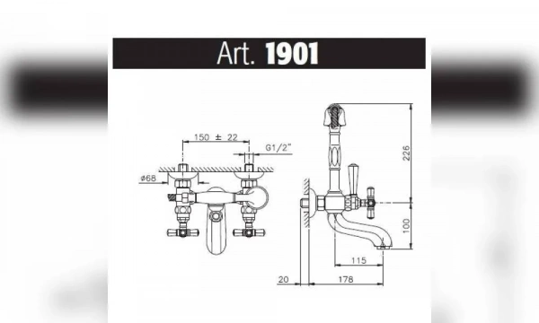 Смеситель Для Ванны Nicolazzi Teide Four 1901Bz45 Бронза